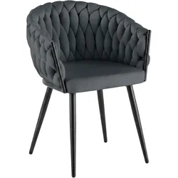 CLP Esszimmerstuhl Molise Samt - Farbe: dunkelgrau, Material: Samt