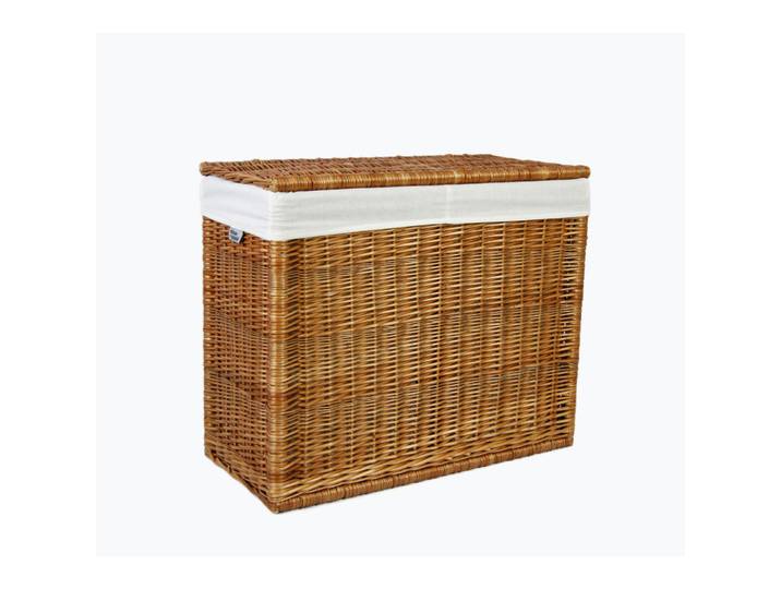Wäschesammler, Braun, Holz, Weide, 34x57x68 cm, Made in Europe, Haushalt & Reinigung, Wäschepflege, Wäschekörbe & Wäschetonnen