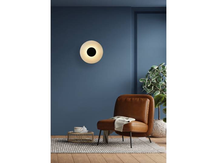 LED-Wandleuchte 30 x 30 x 6cm Schwarz Stahl, lackiert Klarglas LED LED-Platine
