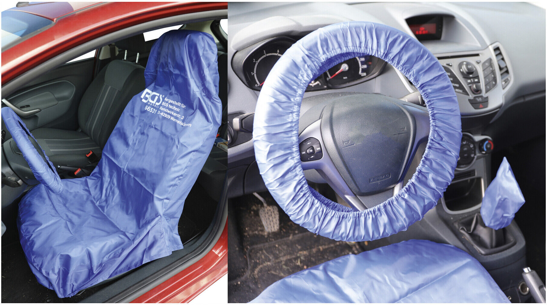 BGS Sitz- und Lenkrad-Schonbezug-Satz universal Polyester ; BGS technic (66531)