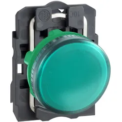 Schneider Electric XB5AV63 Leuchtmelder, Harmony XB5, Kunststoff, grün, 22mm, BA9s Glühlampe, glatte Kalotte, 230V AC