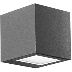 ROSSINI ILLUMINAZIONE Silberne LED-Applikation 9W Doppelemission quadratisch IP65 3000K Anthrazit - Design-Außenbeleuchtung aus Aluminium