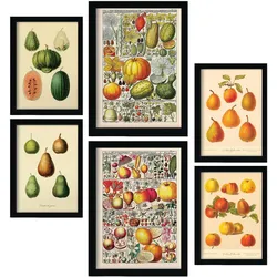 POSTER Set Mit 6 Mischen In Vintage A3 & A4 Weißer Rahmen