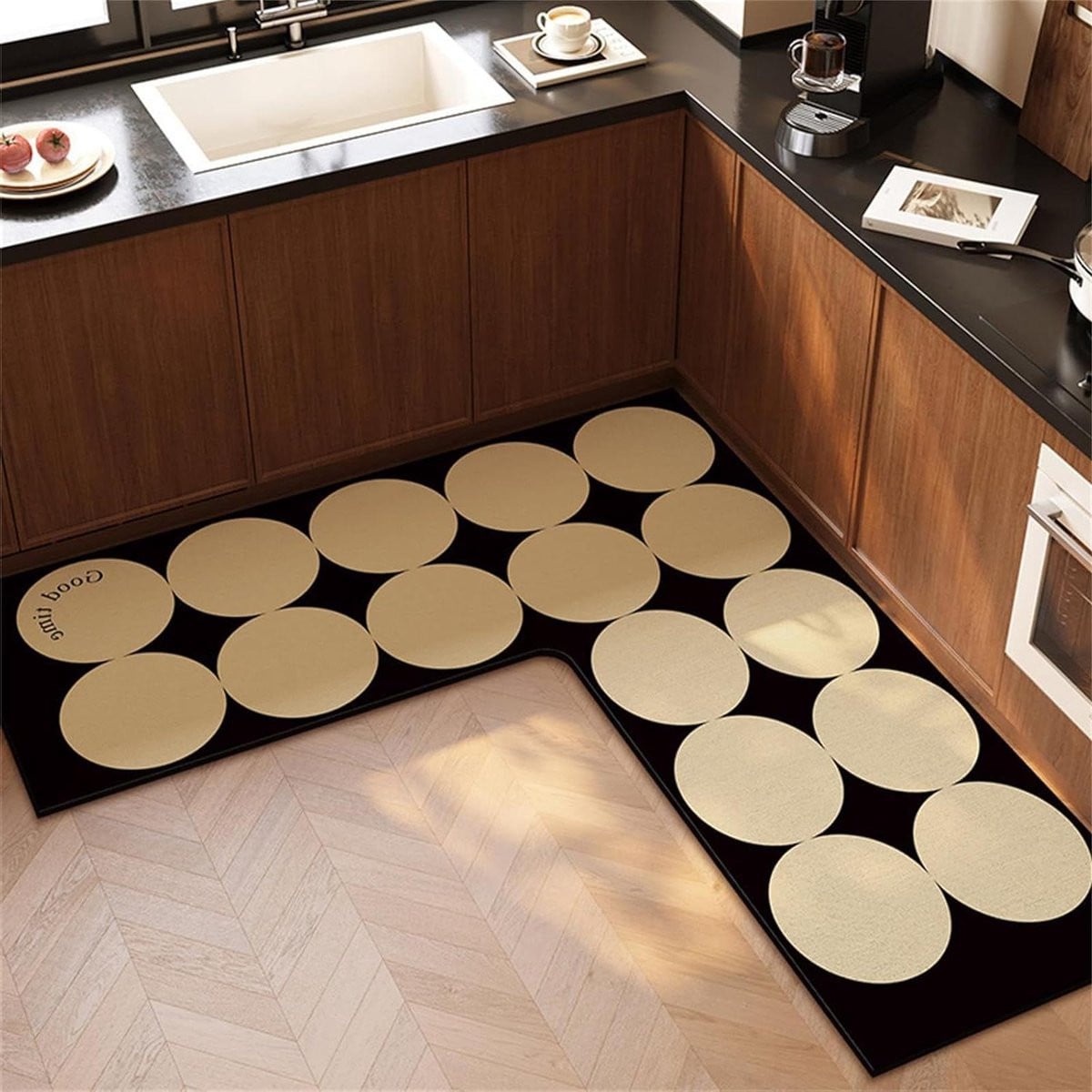 Vintage Keuken Runner Vloerkleed met Antislip Onderkant - 70 x 45 cm