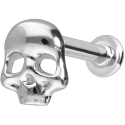 14 Karat Gold Labret mit Innengewinde TOTENKOPF