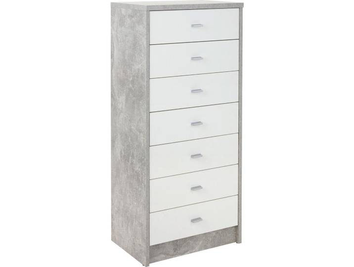Kommode B 50cm 4-You New, Beton Optik/Weiß