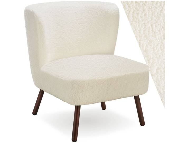 Teddy-Cocktailsessel Robina 2 offwhite W2 - Bouclé off-white