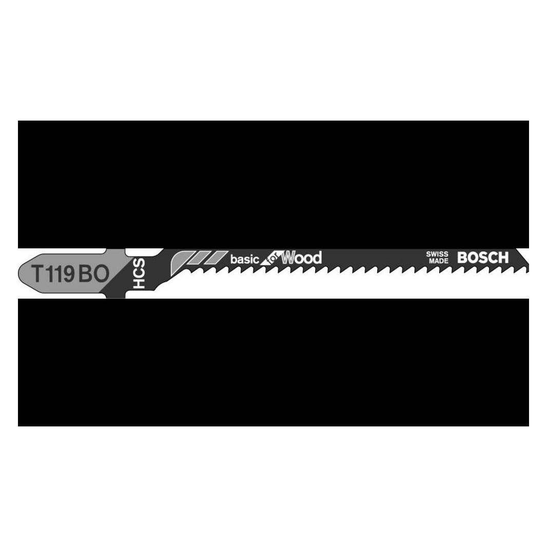 Bosch Zubehör Stichsägeblatt HCS, T 119 BO Basic for Wood (2609256717)