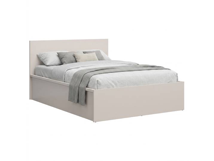 Bettgestell 140 x 200cm Spanplatte, foliert Beige/Kaschmir