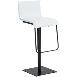 Décoshop26 - Barhocker x1 Hochstuhl Drehsitz aus weißem PVC mattschwarzes Metallgestell 10_0000857