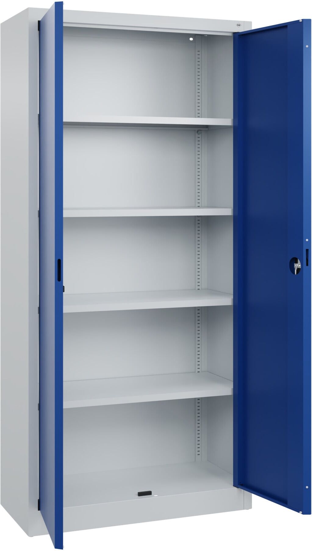 C+P Büro-Flügeltürenschrank Basis PLUS, 1950x930x400mm, 7035/5010 ; C + P Möbelsysteme (0130287-350 S10002)