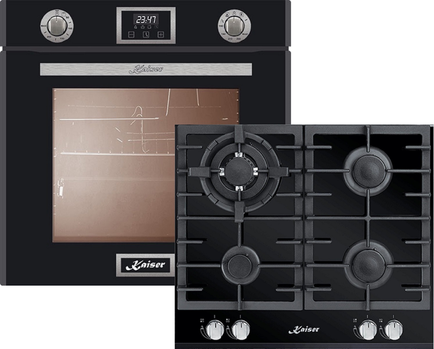 Herd Set/ Kaiser EG 6374 Sp/ Gas Backofen Einbaubackofen + KCG 6380 Gaskochfeld