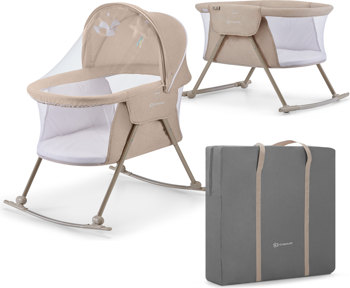 Kinderkraft LOVI 3-in-1 kinderbed, beige
