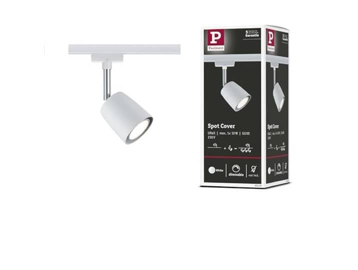 Spot sur rail Paulmann URail Cover Spot simple GU10 dimmable max. 10 W\, intensité variable\, 230 V\, blanc\, chrome 95336