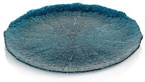 Zodax "Exuma 11"" Azur Blue Glass Plates, Set of 6"