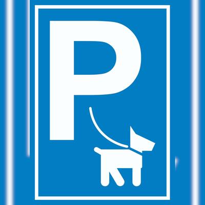 HB-Druck Hundeparkplatz Schild P Hunde A0 Rückseite selbstklebend