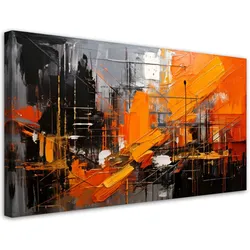 LEINWANDBILD Abstraktion Orange Industrial 80x40cm
