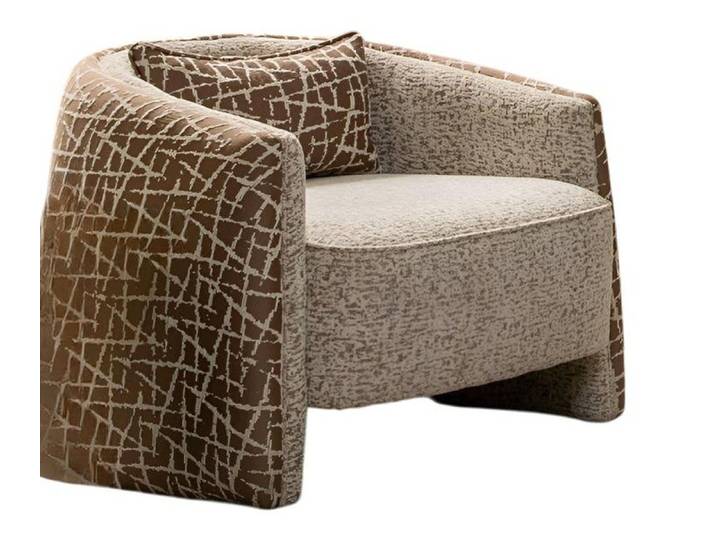 Xlmoebel Sessel Exklusiver Brauner Designer Textil für das Wohnzimmer (1-St., Designer Sessel), Made in Europa