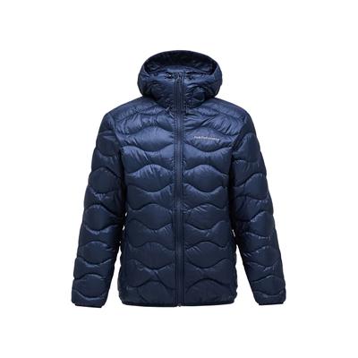Steppjacke PEAK PERFORMANCE "M Helium Down Hood Jacket", Herren, Gr. L, blau (dunkelblau), Oberstoff: 100% Polyamid. Füllung: 90% Entendaunen, 10% Entenfedern. Futter: 100% Polyamid. Kragen: 100% Polyamid. Accessoire: 100% Polyamid., normal normal,...