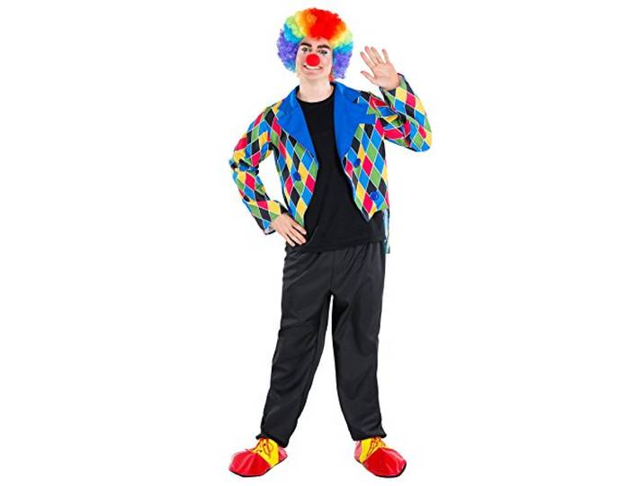 dressforfun clownskostuum voor heren, chique kostuum met sierknopen, Harlekijn clownkostuum carnaval (XXL nr. 300847)