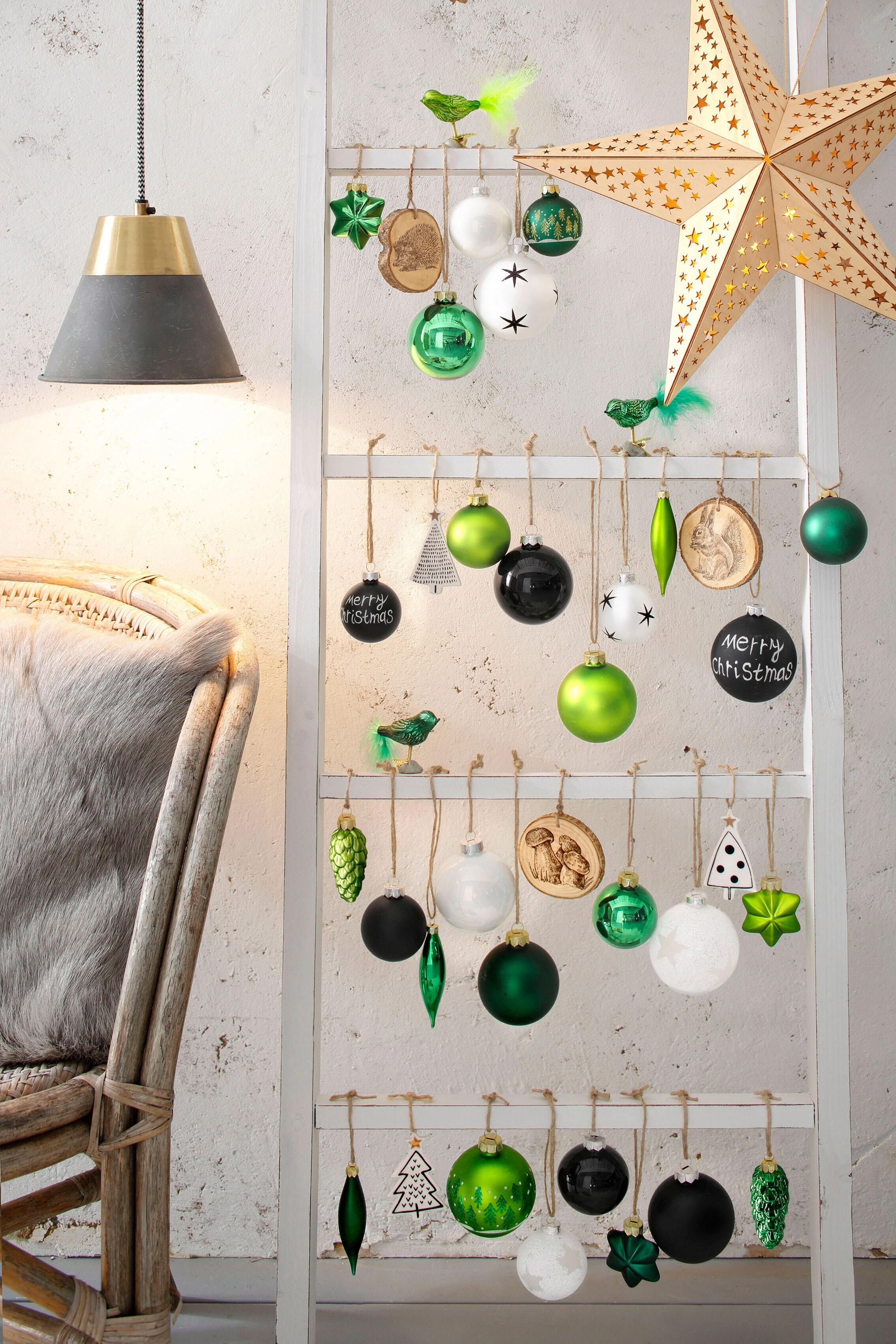 IC WINTERWORLD LED Stern "Weihnachtsstern", beige (natur), 10, Ø 40cm, Leuchten, aus Holz, mit Lichterkette, Weihnachtsdeko
