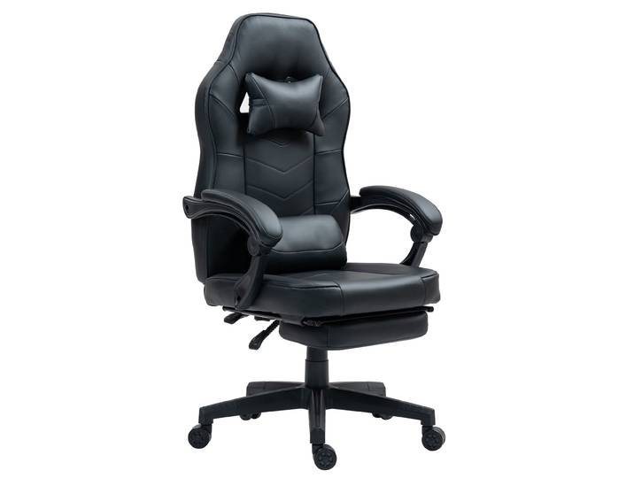 Gamingstuhl Bürostuhl Leder mit Massagefunktion ITAN schwarz