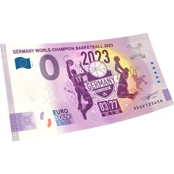 0-Euro-Banknote Basketball-Weltmeister Deutschland