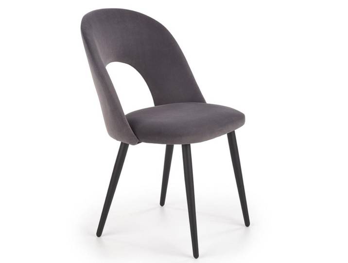 Chaise moderne en velours de polyester gris foncé