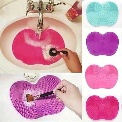 Uplifted Finds Silicone Apple Shaped Makeup Brush Cleaner Pad black