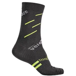 VELOTOZE Socken Merinowolle | schwarz / gelb L / XL | 43 - 47