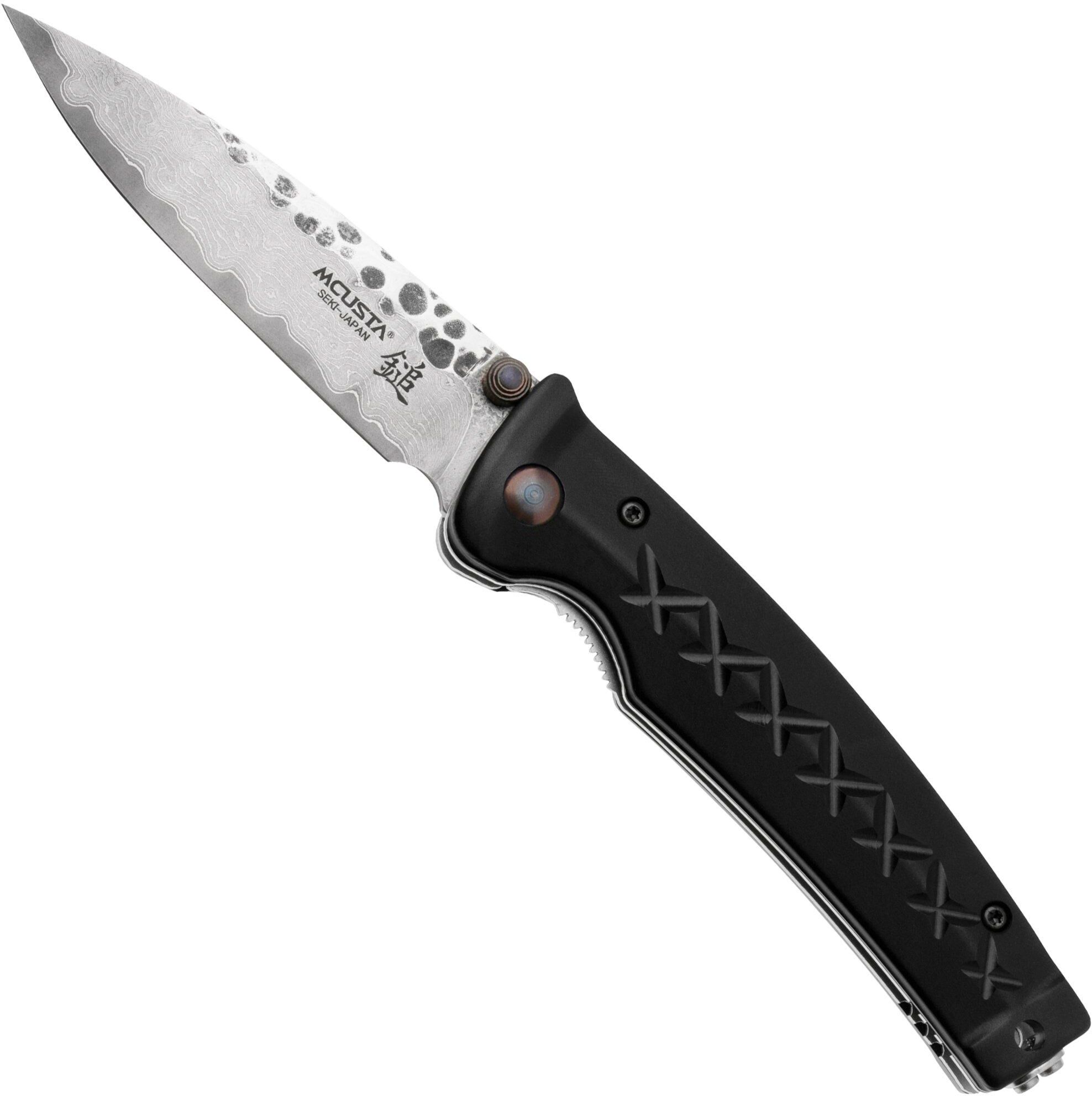 Mcusta MC-161D Fusion, nero, manico/lama: alluminio nero e damascato