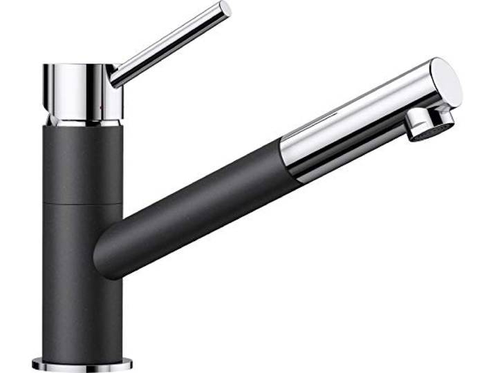 BLANCO KANO-S Küchenarmatur in anthrazit/chrom Hochdruck Mit herausziehbarem Schlauch Rückflussverhinderer Keramik Kartusche Gesicherte Wasserqualität & wassersparend [5,5x24,6x19,1 cm]