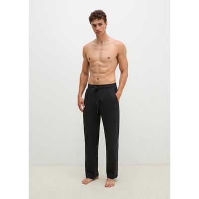 Jogginghose MARC O'POLO, Herren, Gr. XL, N-Gr, schwarz, Interlock, Obermaterial: 97% Baumwolle, 3% Elasthan, Hosen Jogginghose, lockere Passform, für Homewear, lässiger Look, aus Interlock