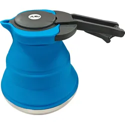 Berger Falt-Wasserkessel Edelstahl blau 1,5 l, gefaltet nur 6 cm hoch