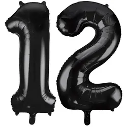 XL Folienballon schwarz Zahl 12