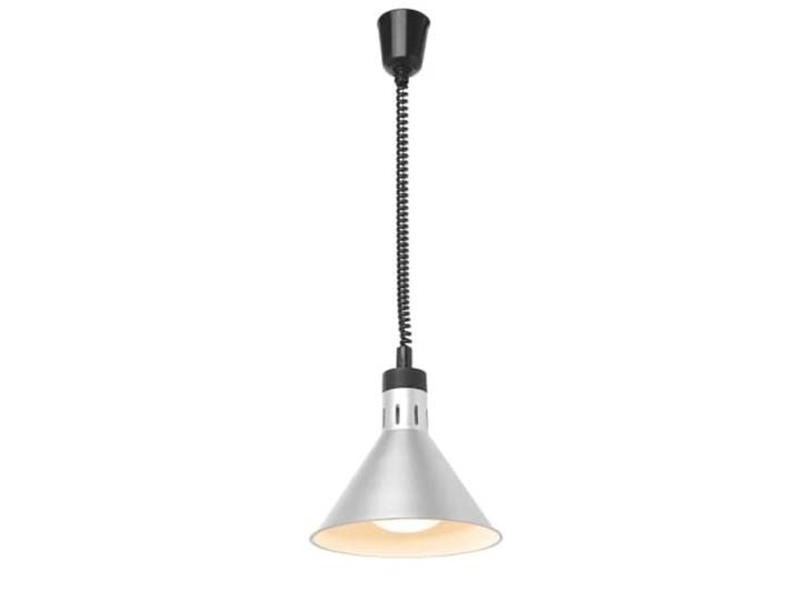HENDI Warmtelamp, conisch, verstelbaar snoer, inclusief splintervrije infraroodlamp, voor het warmhouden van voedsel, verwarmingslamp, E27 fitting, 230V/250W, ø275x(H)250mm, aluminium, zilver