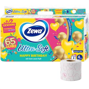 Zewa Toilettenpapier Ultra Soft, Limited Edition, 4-lagig, Tissue, 150 Blatt, 8 Rollen