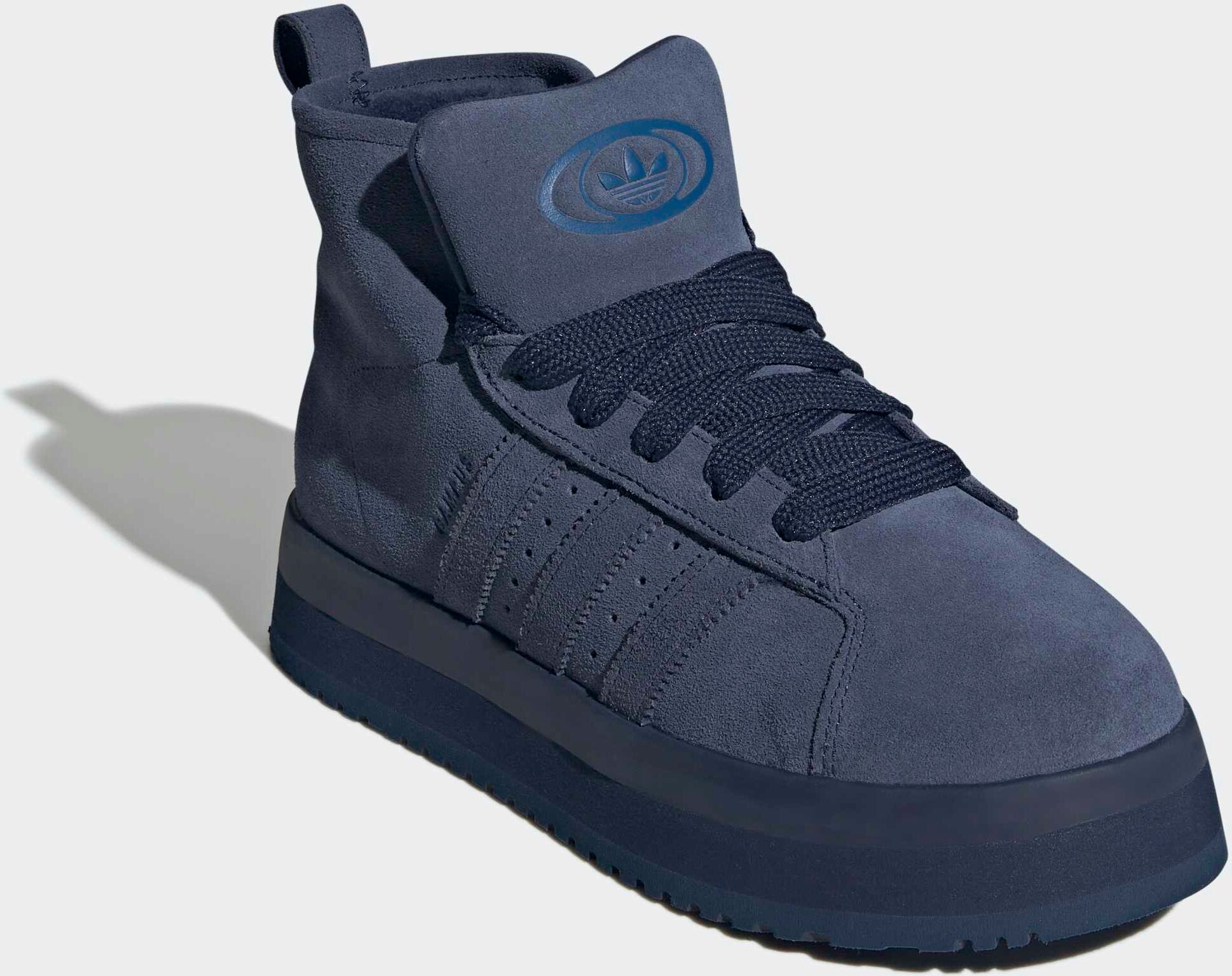 Schlupfboots ADIDAS ORIGINALS "CAMPUS 00ER WINTER HALBHOHER", Damen, Gr. 42, blau (night indigo, night indigo, schwarz marine), Leder, Schuhe Schlupfboots, Winterschuhe, Winterboots, Snowboots night indigo, night indigo, schwarz marine 42