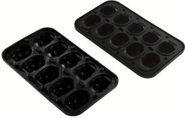 Inspired Finds Skull & Whiskey Silicone Ice Mold 10 Cavity Food Grade Ice Block Tray With Filling Funnel black