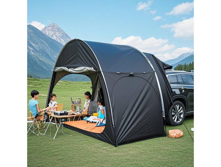 Tentes de camping SUV Tente de voiture avec abri d'auvent de vestibule de porche, tente SUV pour 4 personnes pour camping de voiture universelle pour tous les fourgonnettes SUV