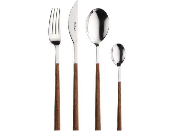 PINTINOX Besteck-Set Sushi (24-tlg), 6 Personen, Edelstahl 18/0, mit Kunststoffgriff in Holz-Optik