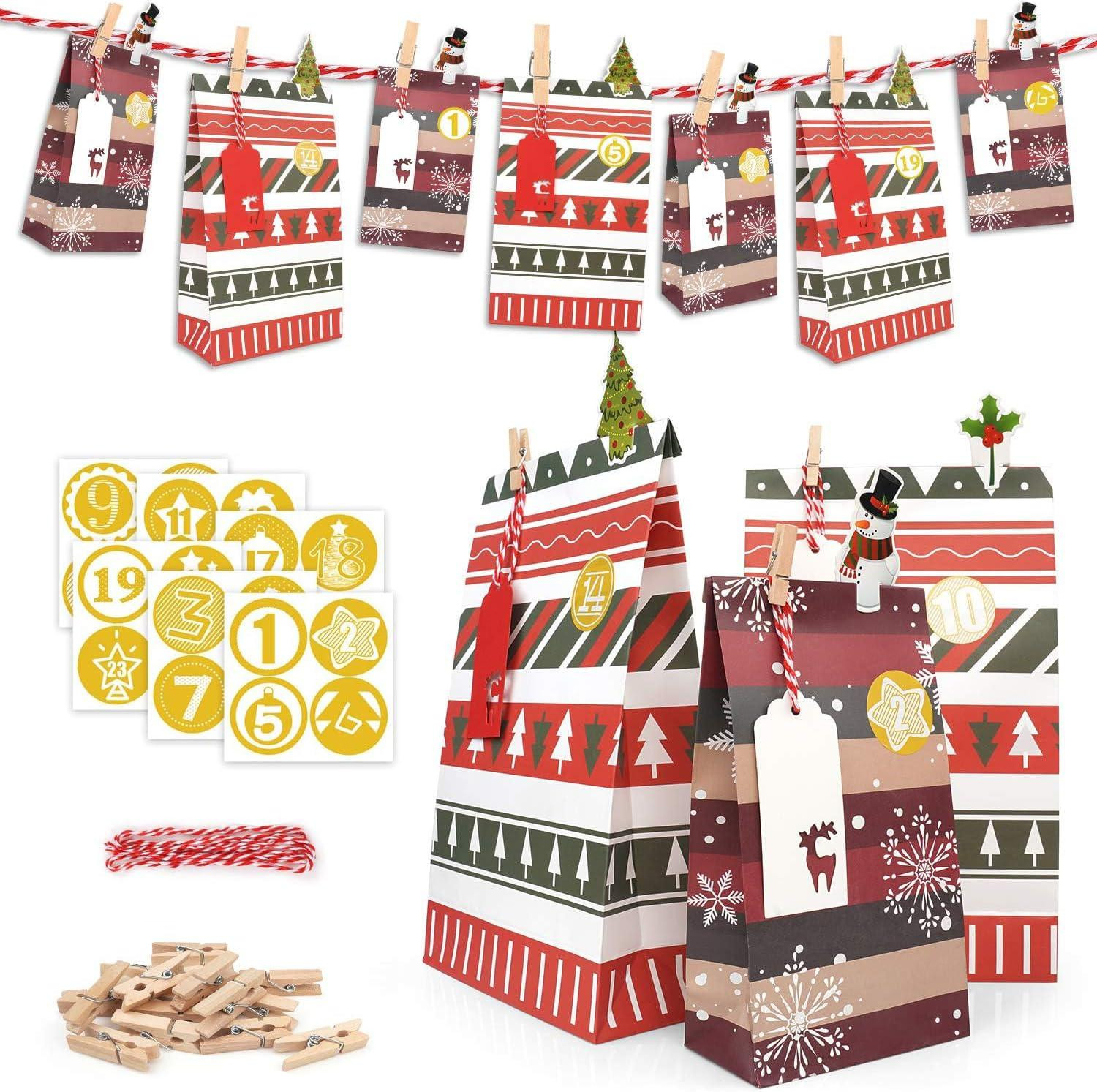 oCreon Adventskalender met grote papieren zakjes om zelf te vullen voor volwassenen