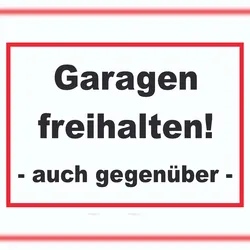 HB-Druck Garagen freihalten Schild A0 Rückseite selbstklebend