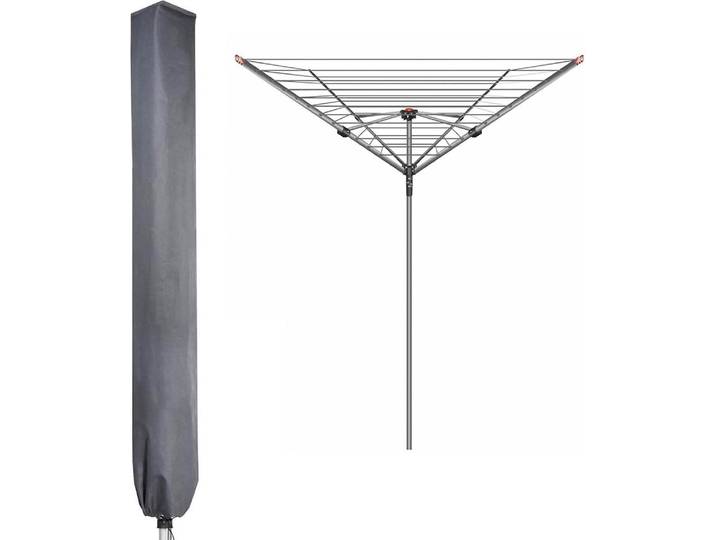 Schutzhülle für Wäschespinne, Wasserdicht, 600D Oxford PVC, Grau, 16x16x165cm
