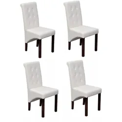 Décoshop26 - Set aus 4 weißen Ess-/Küchenstühlen im Antik-Design aus Kunststoff CDS021245