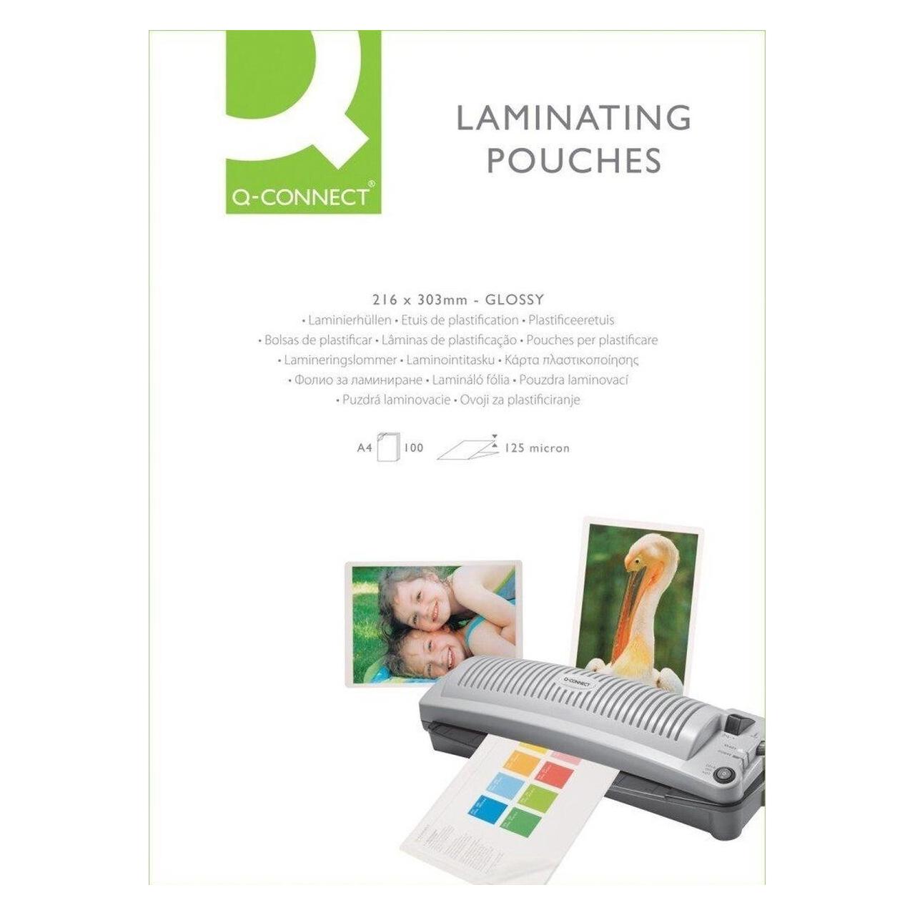Q-Connect Laminierfolien glänzend (A4, 100 Stk., 125 µm) (KF04116)