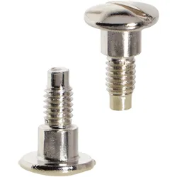 100 Schrauben für Buchschrauben, 7,5 mm + 4 mm, vernickelt, 100 Stück, Metall, silber