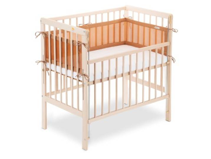 FabiMax Boxspring Baby Beistellbett Flex 90x55, TÜV geprüft, aus Buchenholz Natur, mit innovativem verstellbarem Seitengitter, passend für Boxspringbetten