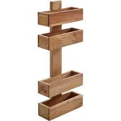 ZEITUNGSSTÄNDER NAKO Massivholz Klassisch Handgefertigt, Beige 30x10x72 cm