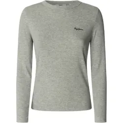 Pepe Jeans für Damen. PL5000025 T-shirt Betina grau (L), Lässig, Baumwolle, Langarm